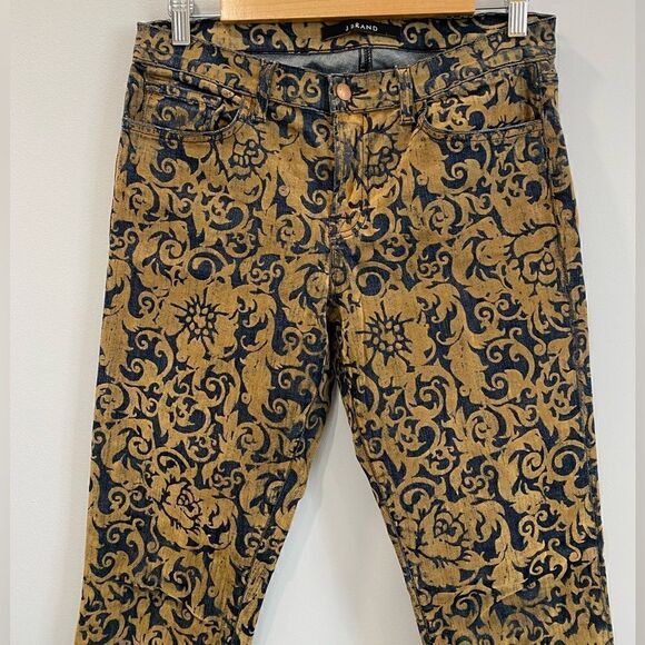 J Brand Gold Brocade Skinny Jean - Picture 5 of 12